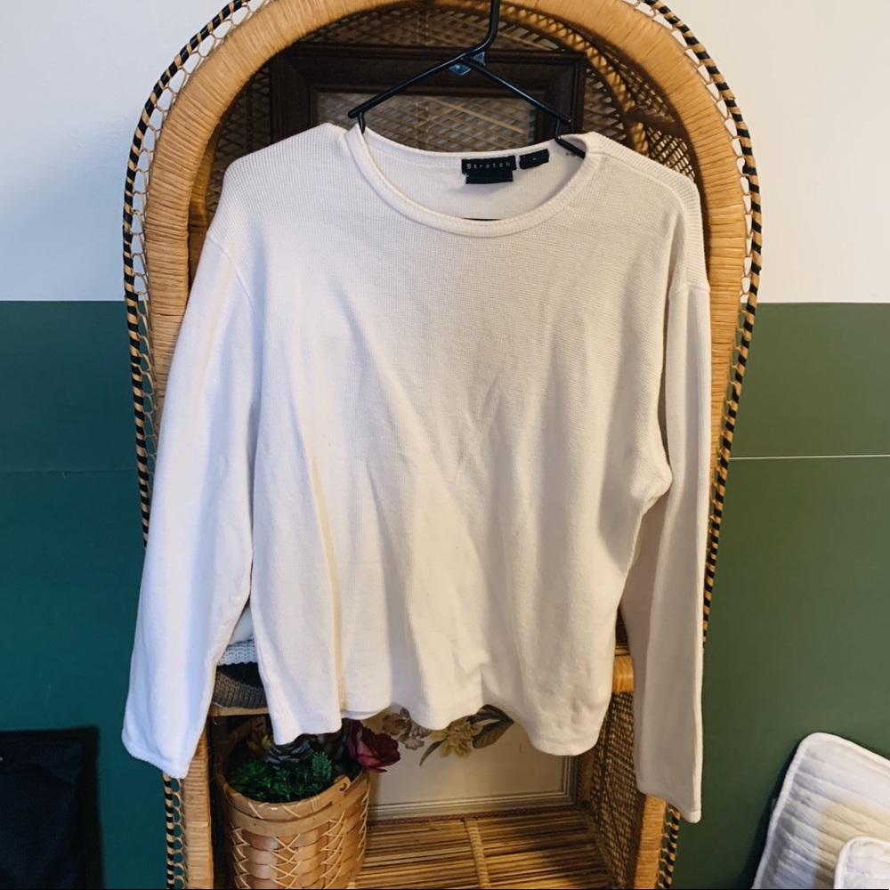 White Waffle Vintage Long Sleeve